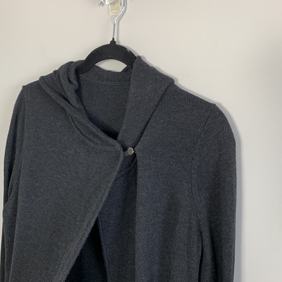 Zyia Sweater Cardigan Hooded Charcoal Size Small - Picture 8 of 14